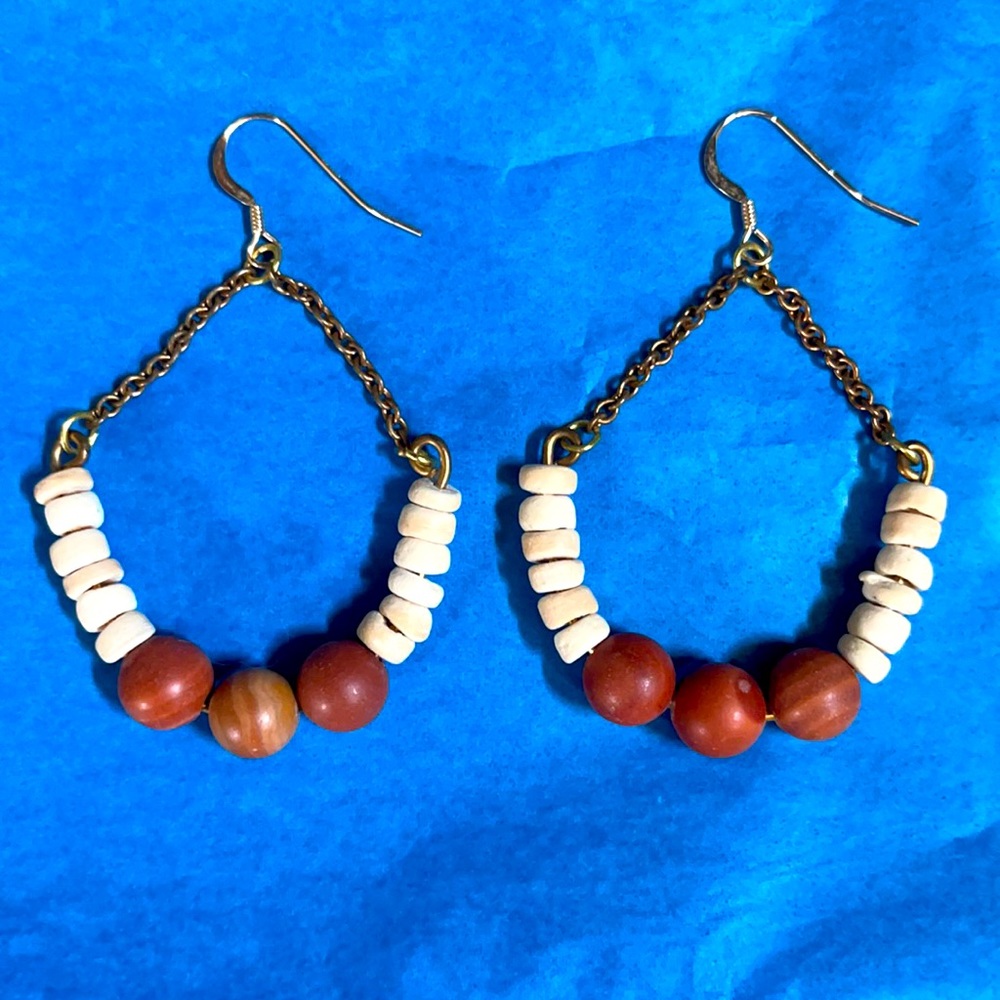 UT orange and ivory earrings